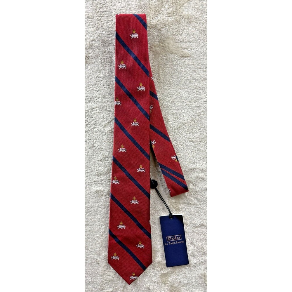 NWT Polo Lauren Ralph Core Necktie Youth 712880955003 Italy Silk